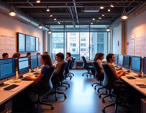 Crimson Chronicle newsroom on Main Street Nashville with journalists at work