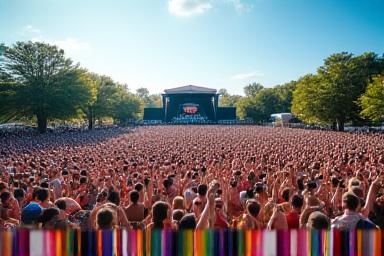 Large crowd at outdoor Nashville music festival in summer